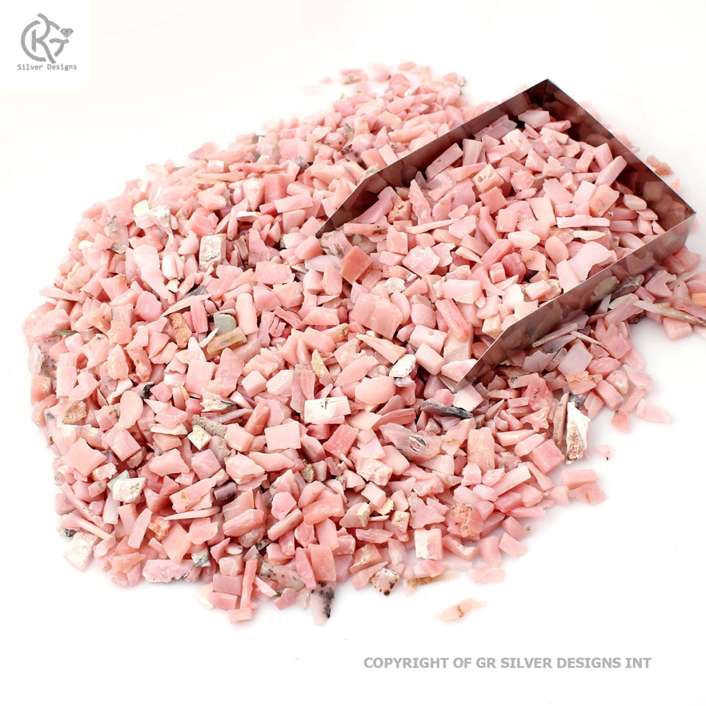 Natural Pink Opal Crushed Raw Gemstone
