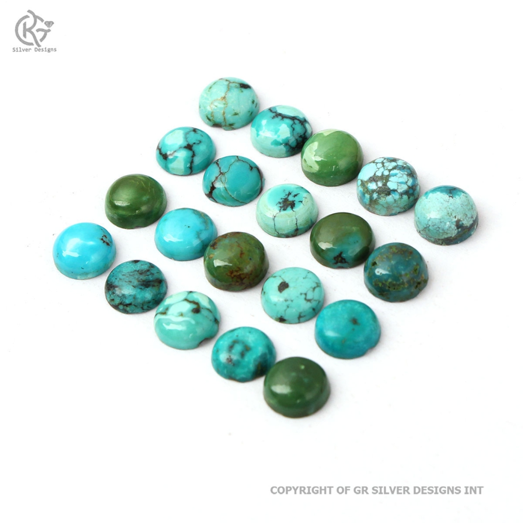 Natural Tibetan Turquoise 7 MM Round Loose Gemstone