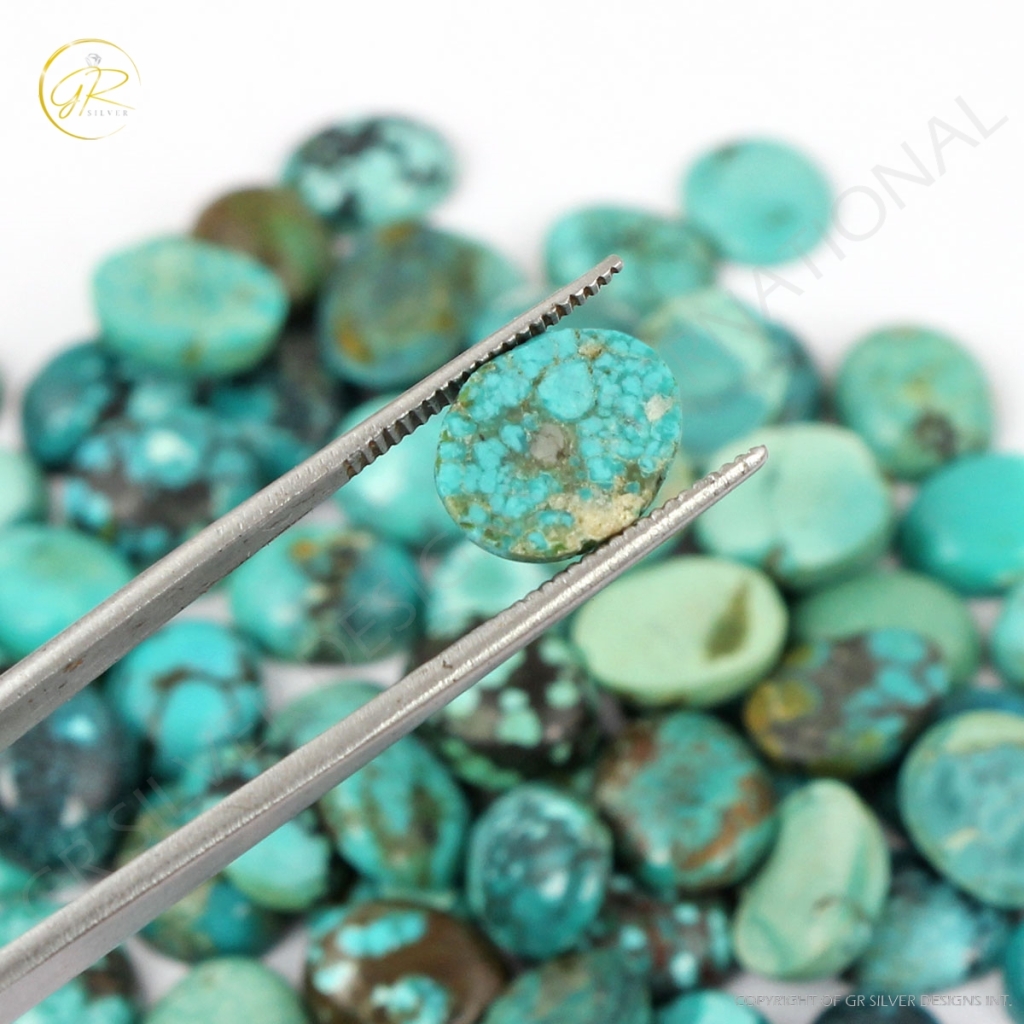 Tibetan Turquoise Oval Cabochon Loose Gemstone 8x10mm