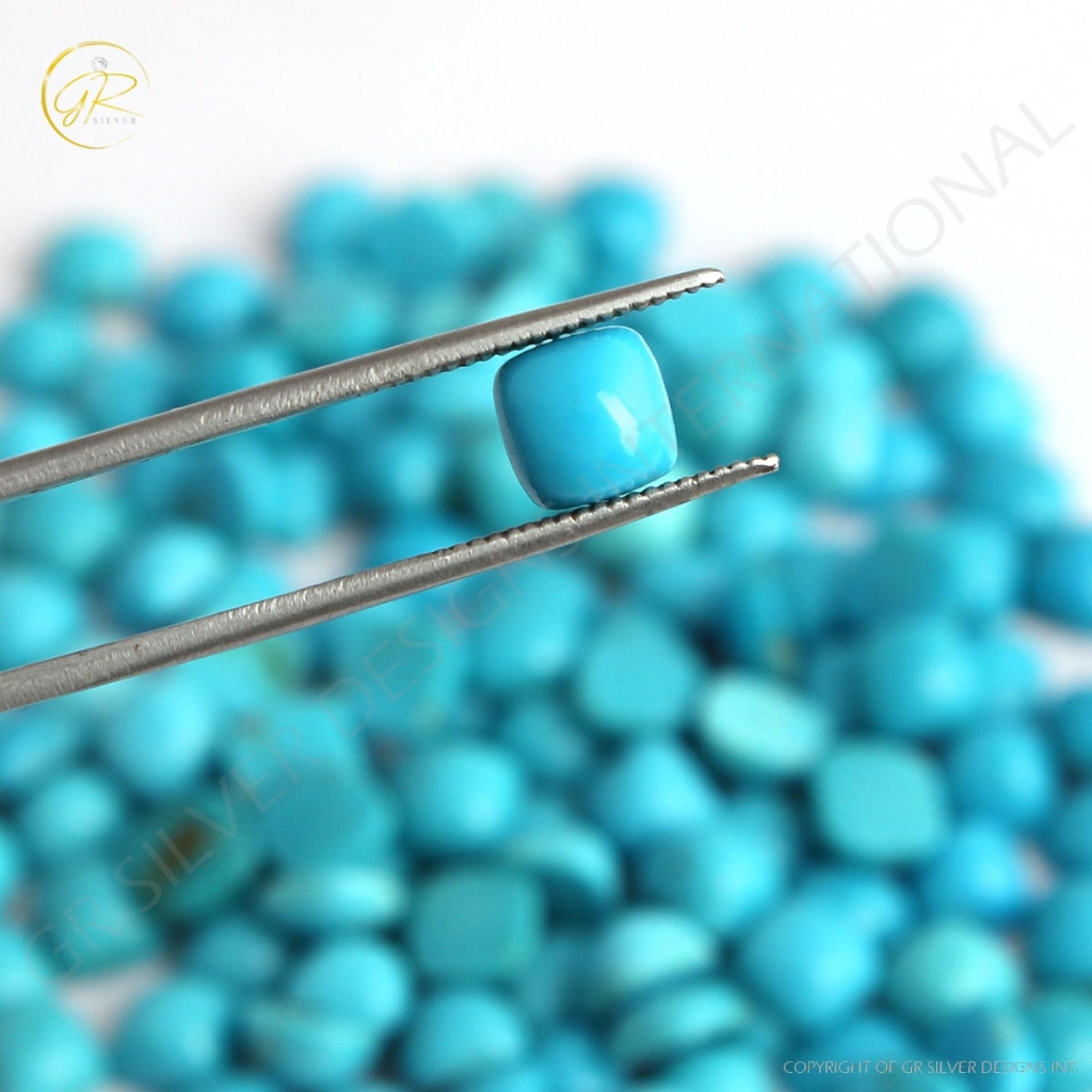 Natural Sleeping Beauty Turquoise Cabochon 7x9mm Oval Gemstone