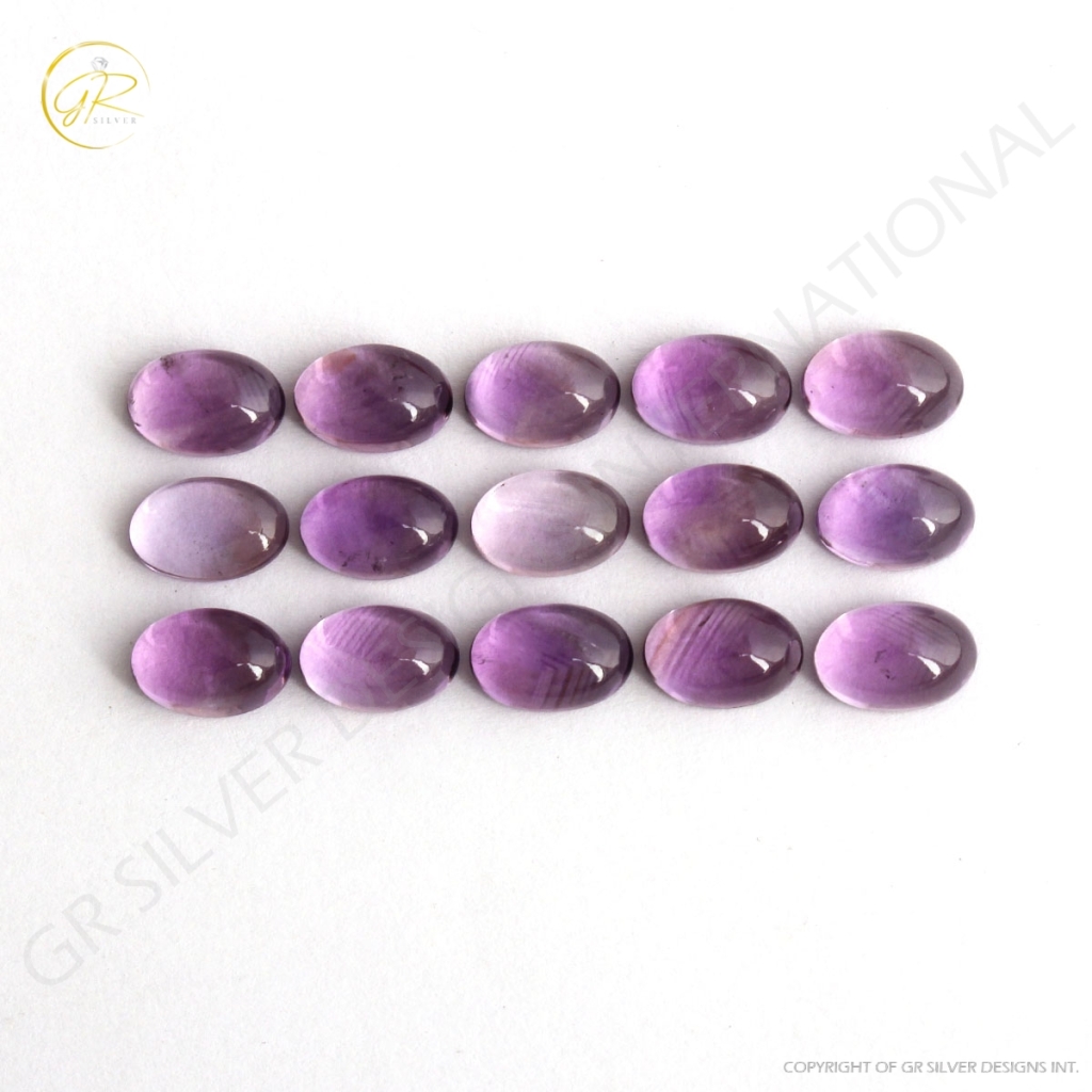 Natural Amethyst Cabochon Oval Loose Gemstone 8x12mm