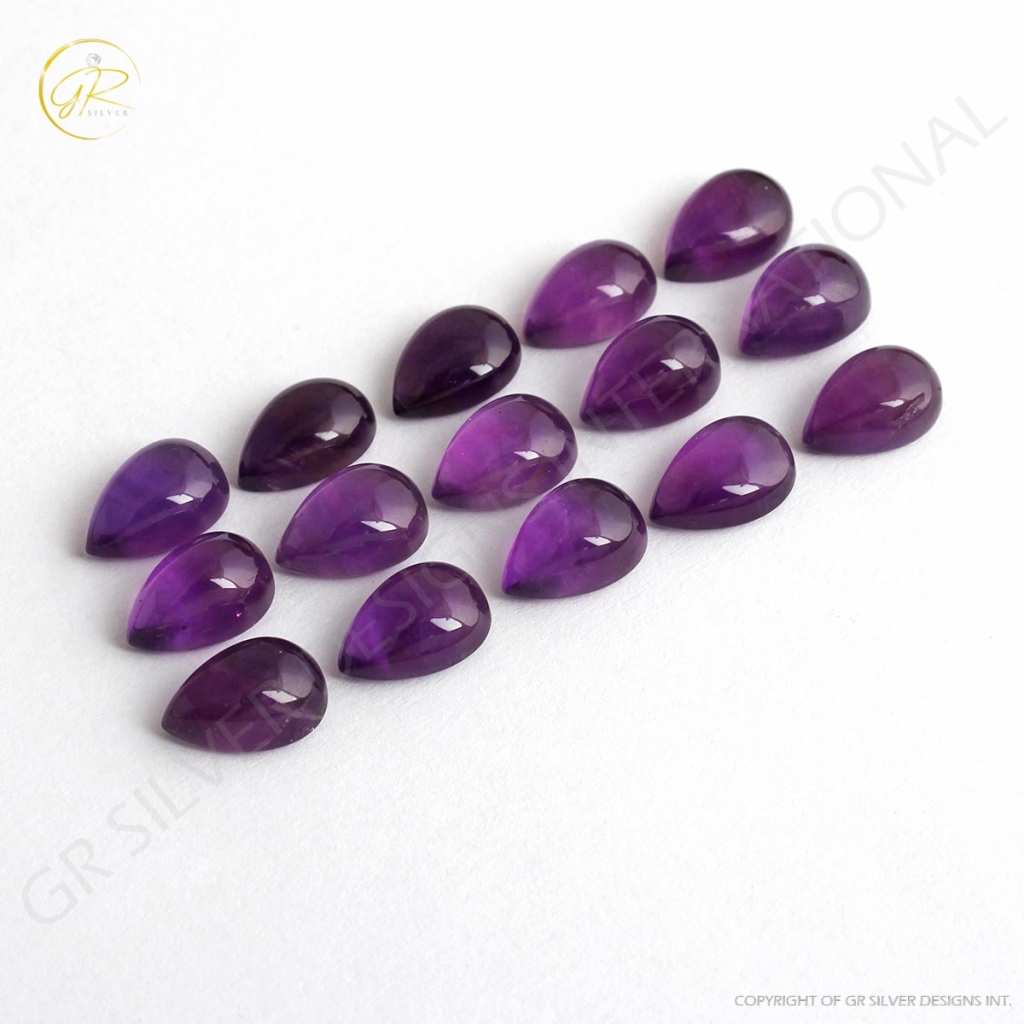 Natural African Amethyst Pear Loose Gemstone 8x12mm