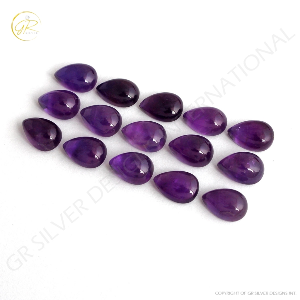 Natural African Amethyst Pear Loose Gemstone 8x12mm