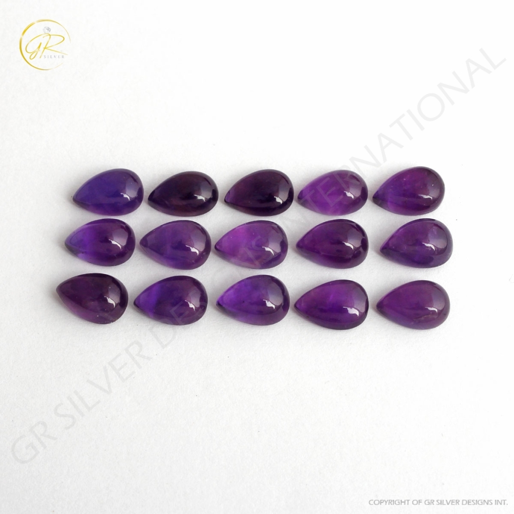 Natural African Amethyst Pear Loose Gemstone 8x12mm