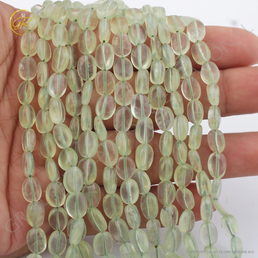 Prehnite Smooth Gemstone Mix Tumble Shape Beads For Jewelry