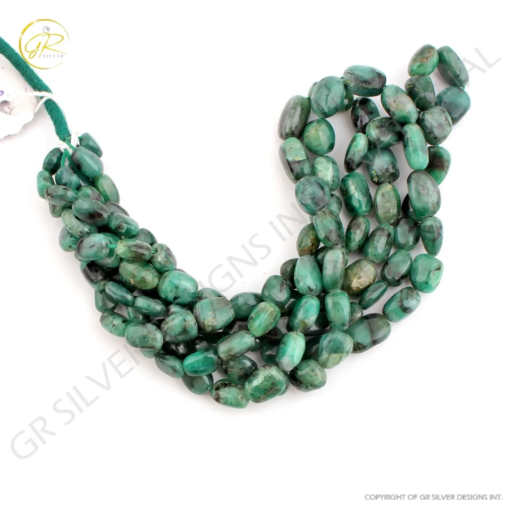 Top Quality Emerald 7-14mm Tumble Gemstone Beads For Jewelry