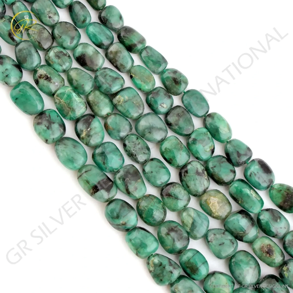 Top Quality Emerald 7-14mm Tumble Gemstone Beads For Jewelry