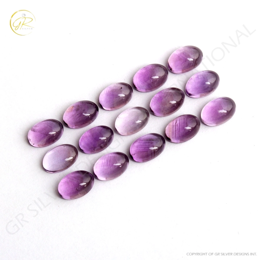 Natural Amethyst Cabochon Oval Loose Gemstone 8x12mm