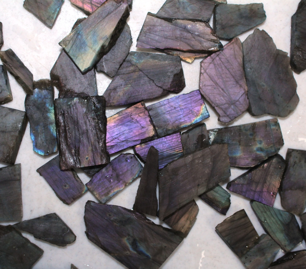 Purple Labradorite Rough, Natural Purple Labradorite Slice Slab Raw Gemstone