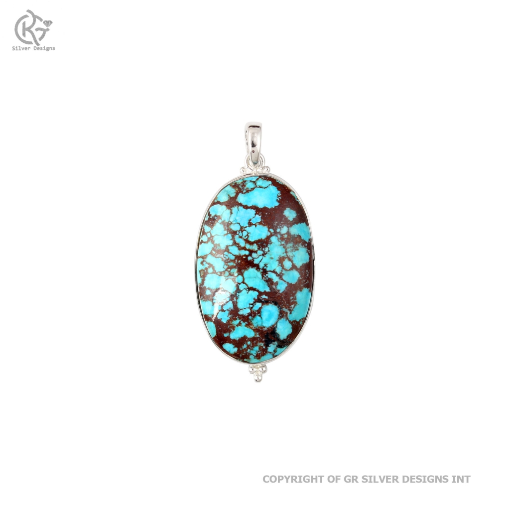 Turquoise Gemstone Pendant 925 Sterling Silver Handmade Wholesale Jewelry