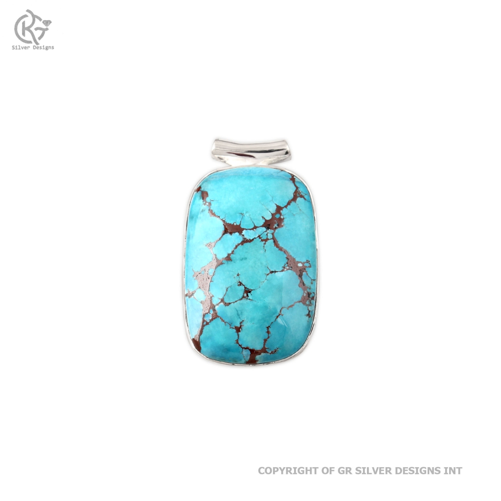 925 Sterling Silver natural Turquoise Pendent Jewelry