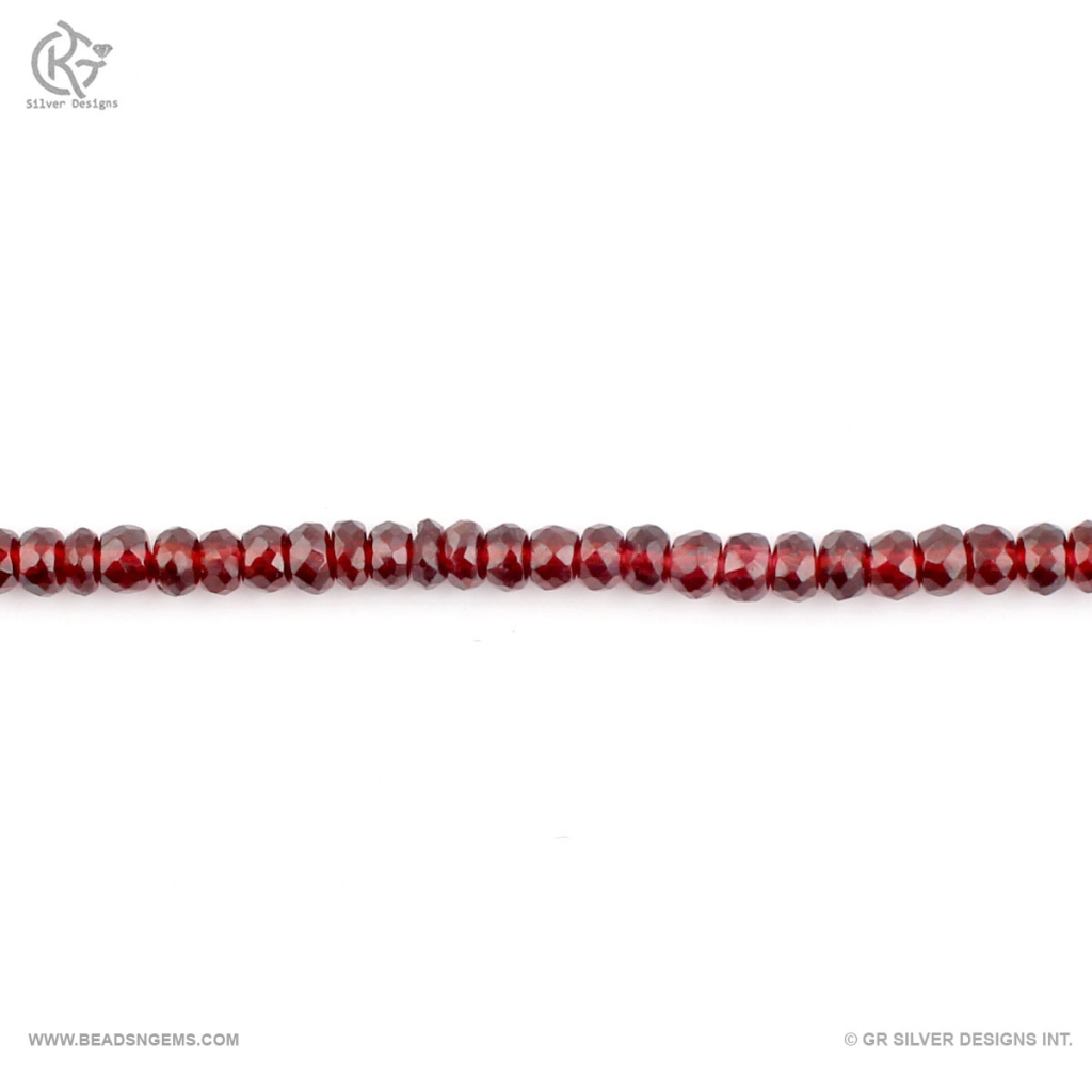 Round Garnet Faceted Beads Strands For Jewelry Making