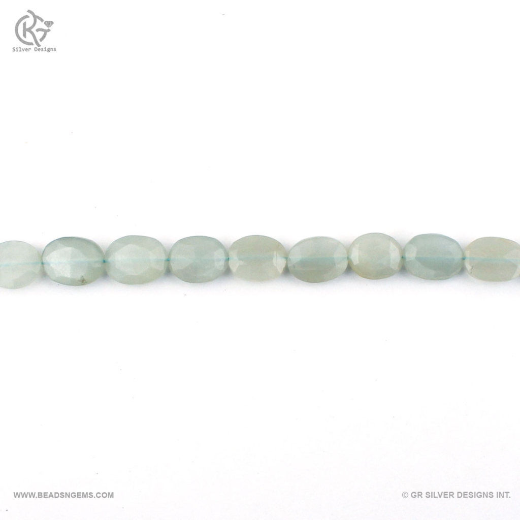 Natural Gray Moonstone Faceted Oval Beads 17 Strands