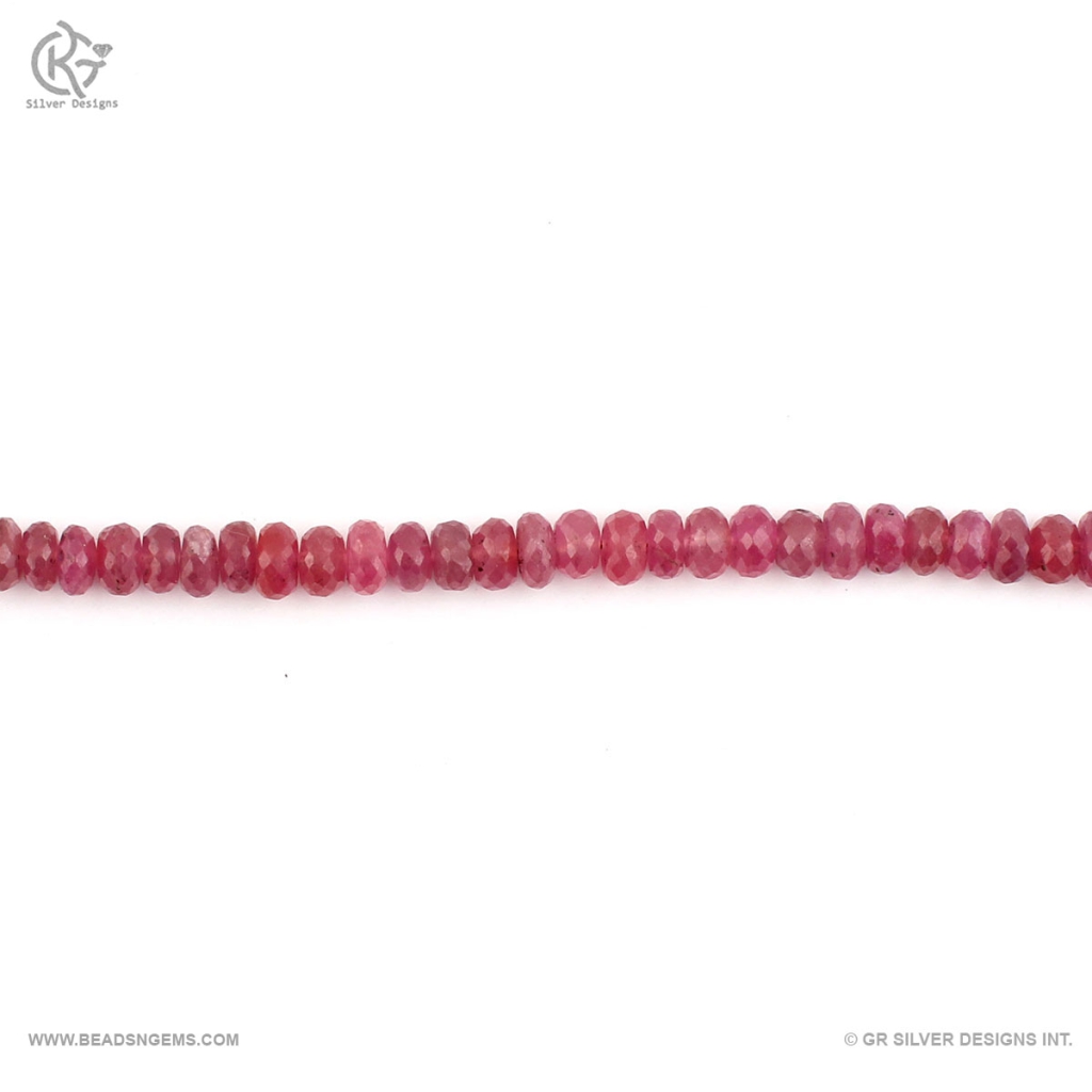 100% Natural Glass Field Ruby 5-8mm Round Gemstone Handmade Beads