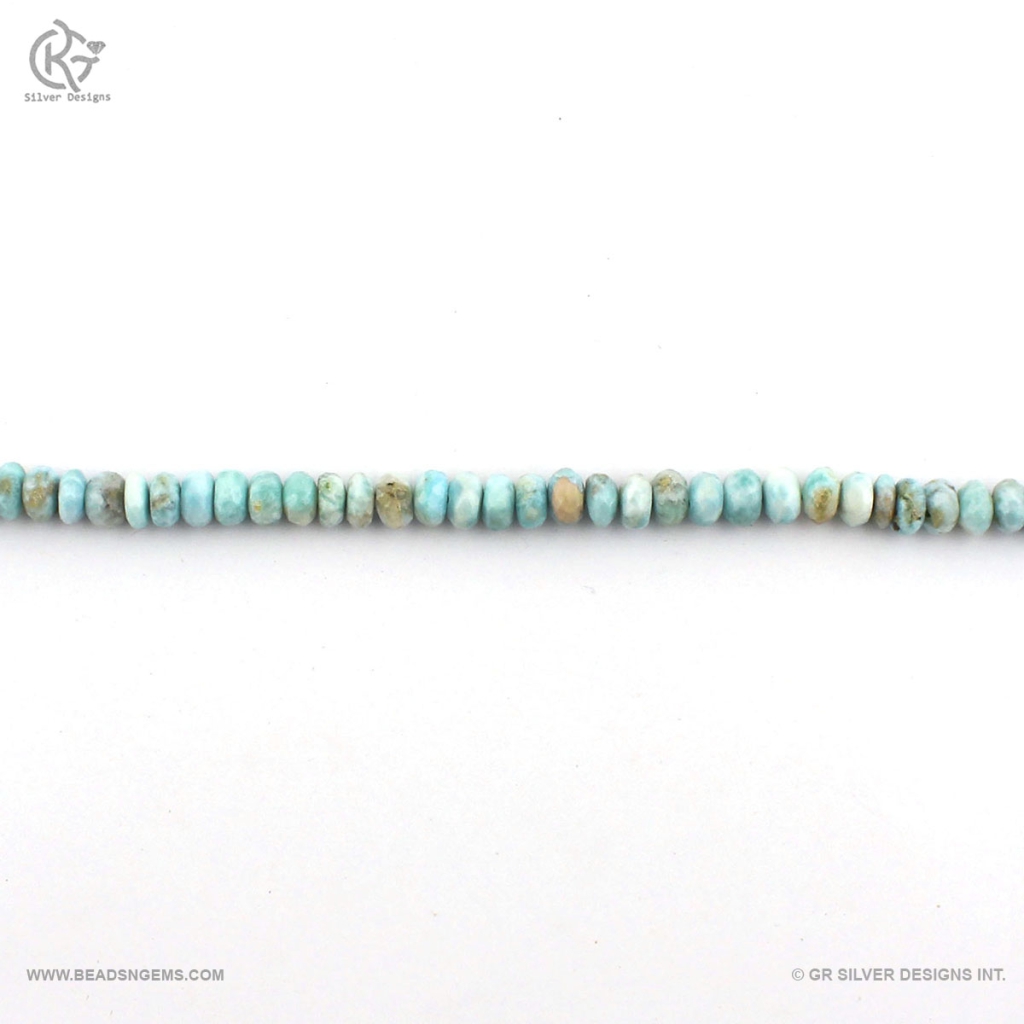 AAA+ Larimar Faceted 6-8mm Round Gemstone Beads For Jewelry