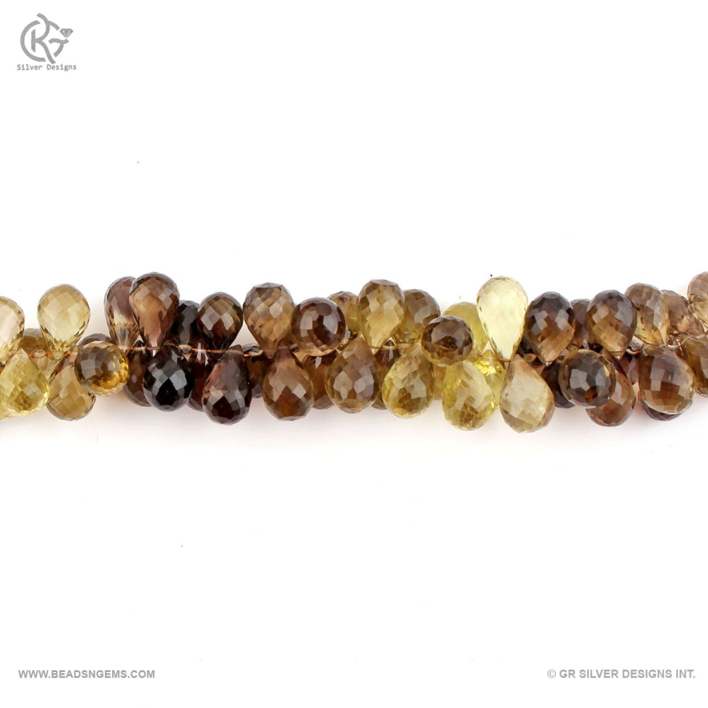 High Quality Bio Lemon Quartz Faceted Onion Shape Gemstone Beads