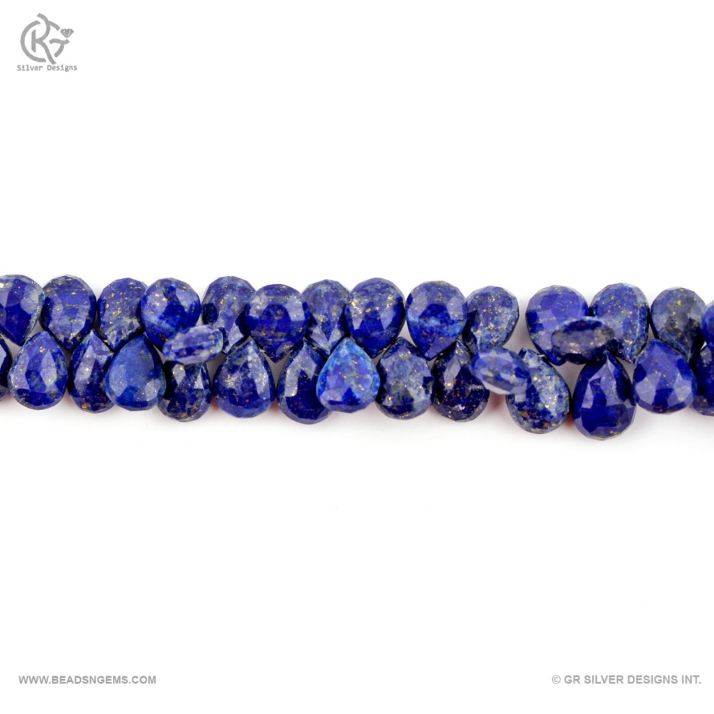 Wholesale Pear Lapis Lazuli Handmade 3 Strands Beads 8 Inches
