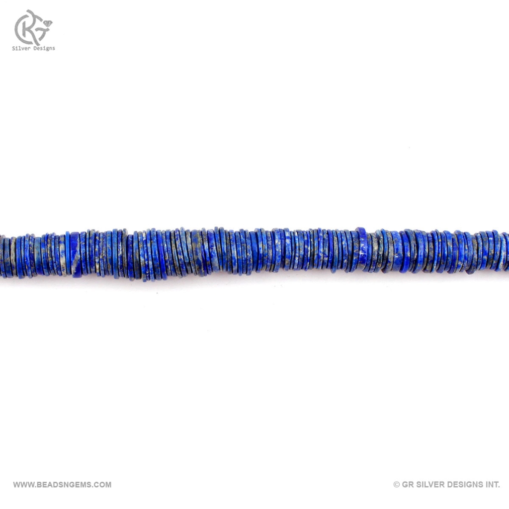 Blue Lapis Lazuli Handmade Coin Shape Beads For Jewelry Making
