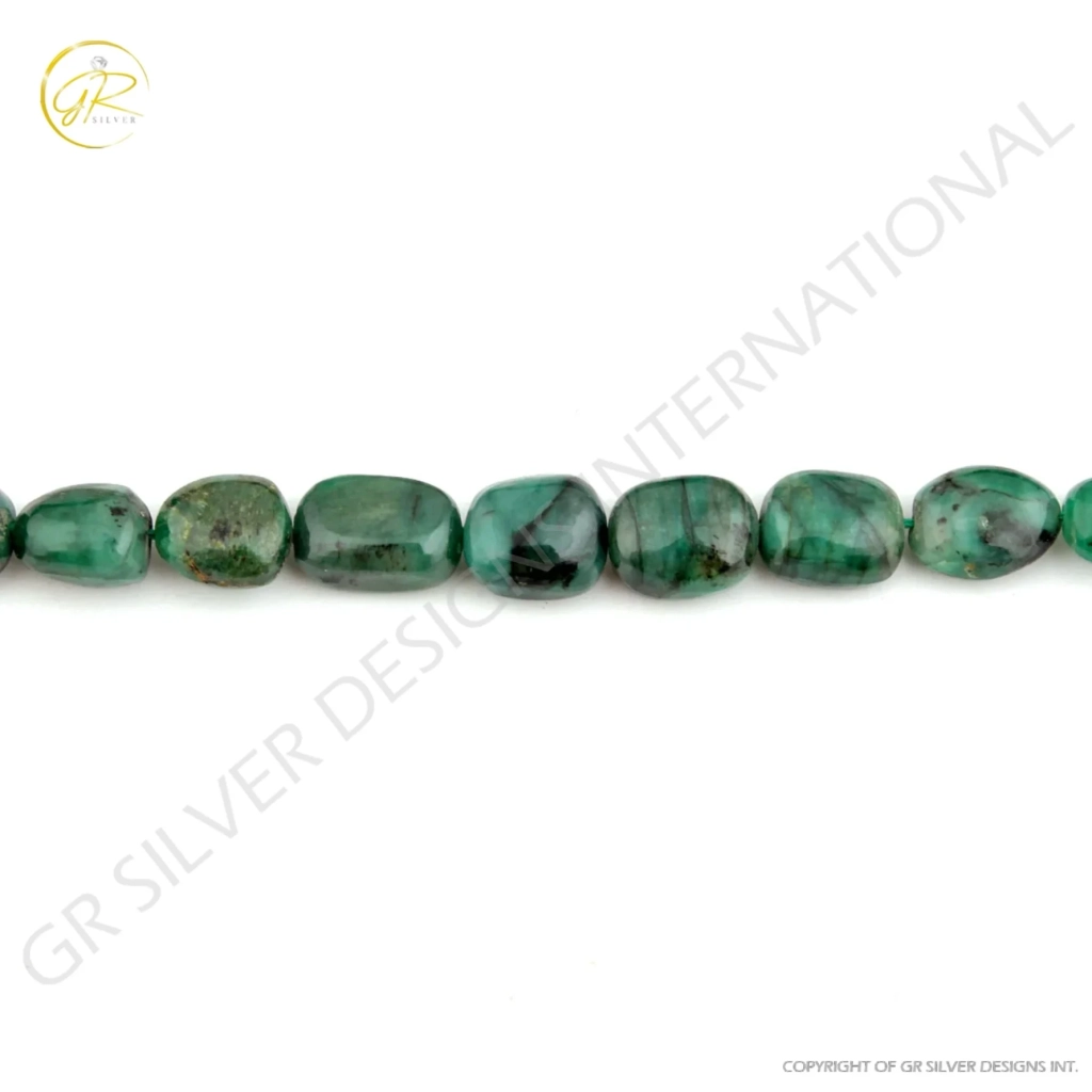 Top Quality Emerald 7-14mm Tumble Gemstone Beads For Jewelry